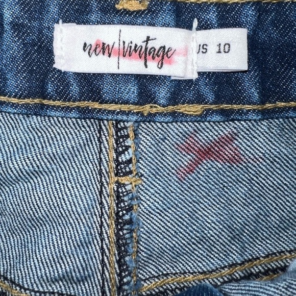 New Vintage Distressed Jeans 10 High Waist Ankle Fringe Hem Skinny Denim Medium - Picture 9 of 12